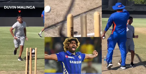 lasith malinga's son duvin malinga included in MI team copy bowling like father video viral