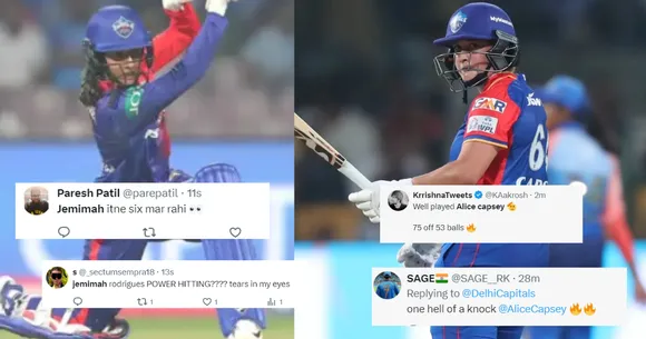 WPL 2024: "पूरा मैदान धुआं-धुआं कर दिया", जेमिमा-कैप्सी की तूफानी पारी ने सोशल मीडिया पर लूटी महफिल, फैंस ने दिए गजब रिएक्शन