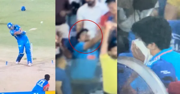 Tim David के तूफ़ानी छक्के से चोटिल हुआ स्टेडियम में बैठा फैन, आनन-फानन में जाना पड़ा अस्पताल, VIDEO वायरल