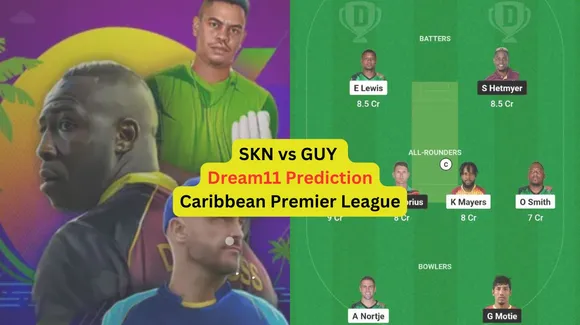 SKN vs GUY Dream11 Prediction in Hindi, Match 7 प्लेइंग इलेवन, पिच रिपोर्ट, Dream11 Team – Caribbean Premier League, 2024