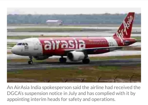 DGCA suspends two AirAsia executives over safety violations