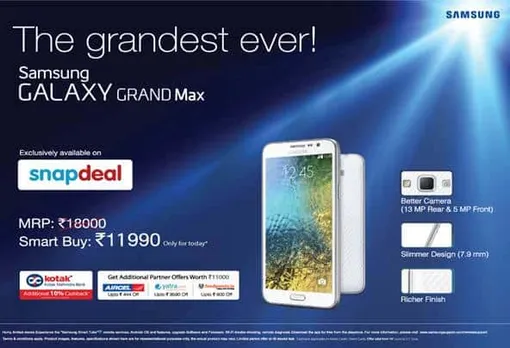 Samsung Galaxy Grand max at Rs 12,990 only on Snapdeal