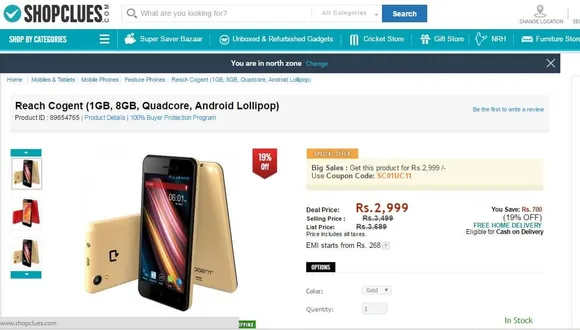 ShopClues is the exclusive launch partner for Cogent by Reach Mobile