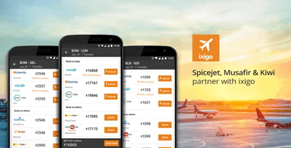 Spicejet, Musafir and Kiwi ties-up with ixigo for 1-click flight bookings