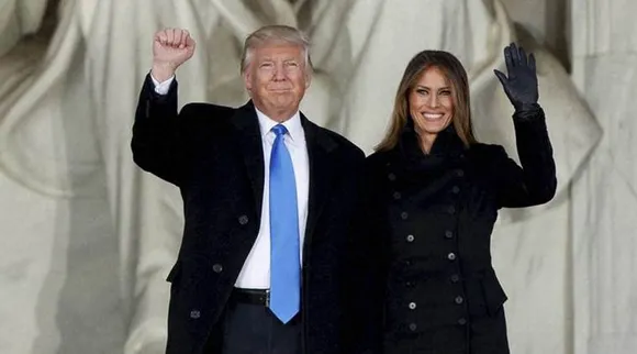 Donald Trump swearing in as the new President of USA