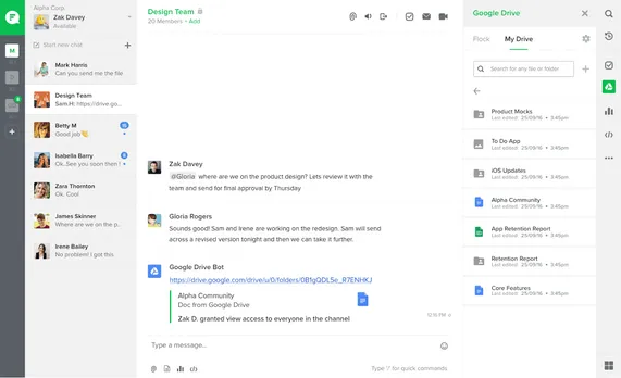 Flock announces the deepest integration with Google Drive in its space