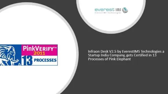Infraon Desk V2.5 by EverestIMS Technologies gets Certified of Pink Elephant