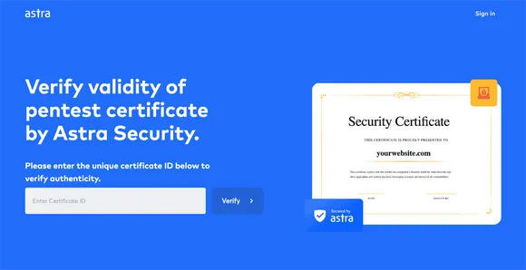 Astra Security Launches Publicly Verifiable Security Audit Certificates