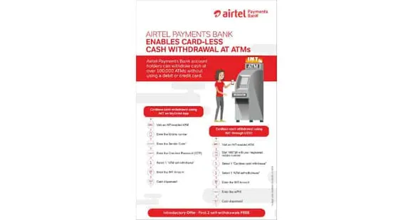 Airtel Payments Bank enables card-less cash withdrawal at ATMs