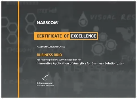 NASSCOM choose Business Brio for best Innovative Application of Analytics for Business  Solution