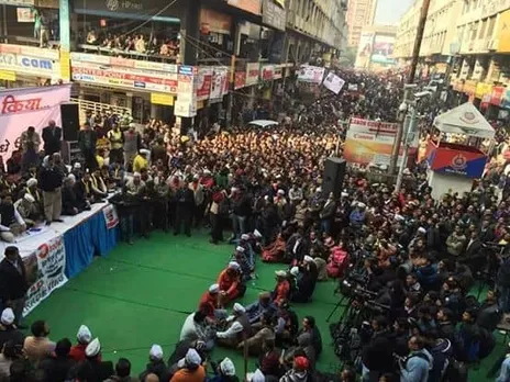 Arvind Kejriwal addresses partners at Nehru Place