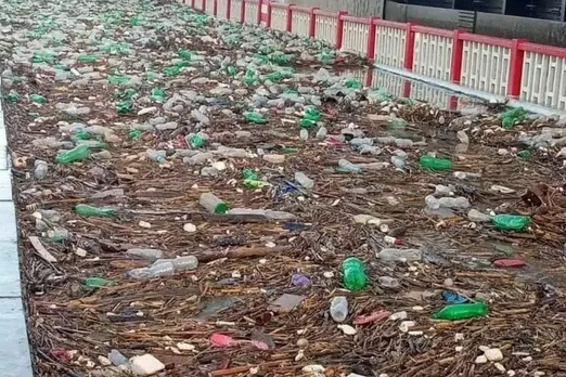 Kosi River Reveals Plastic Waste as Floodwaters Recede