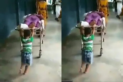 Video Showing 6-Year-Old Boy Pushing Stretcher In Deoria Hospital Goes Viral