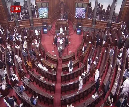 Rajya Sabha adjourned till 9 am tomorrow as opposition walks out