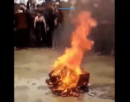Viral Video: Taliban burn musical instruments