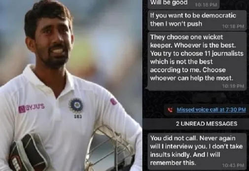 Name of Journalist who threatened Wriddhiman Saha