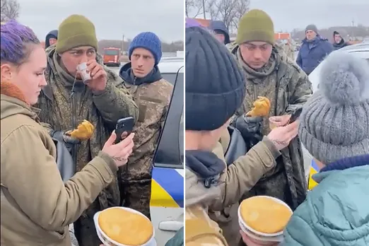 Video: Russian soldier surrendered, Ukrainians gave him tea