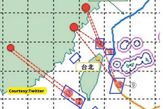 China fired missiles at Taiwan landed in Japan