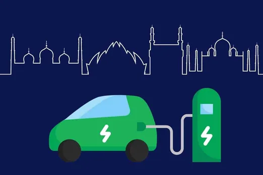 How many cities in India has E-Vehicle recharging stations?