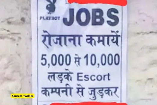 Posters of 'Playboy jobs’ surface across Uttarakhand’s Kotdwar city