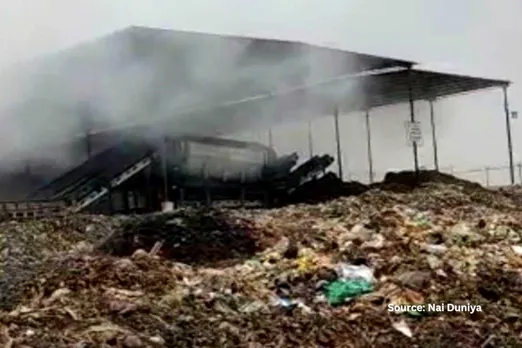 aadampur landfill site bhopal burning