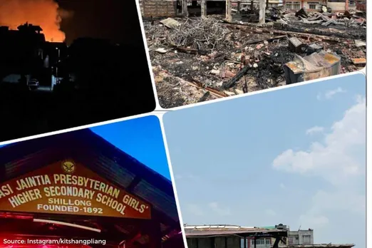 Fire destroys Meghalaya's iconic KJP Girls' school, 131-yr-old landmark