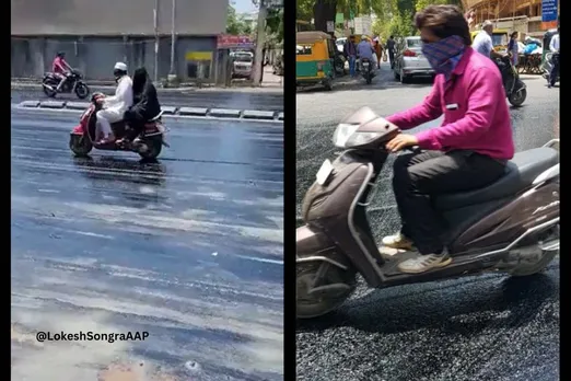 Heatwave in Gujarat: Bitumen melts on roads, commuters struggle