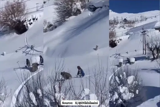 Lahaul Spiti: Video of Schoolgirl travelling through 2-3 ft snow to take her board exam