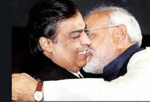Narendra Modi Hugging Mukesh Ambani
