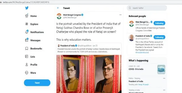 West Bengal Congress Tweet On President Of India
