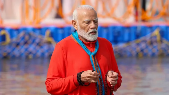 PM Modi took a holy dip at Triveni Sangam