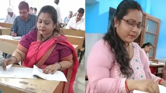 Bihar Teacher Makes Reels While Checking Exam Papers