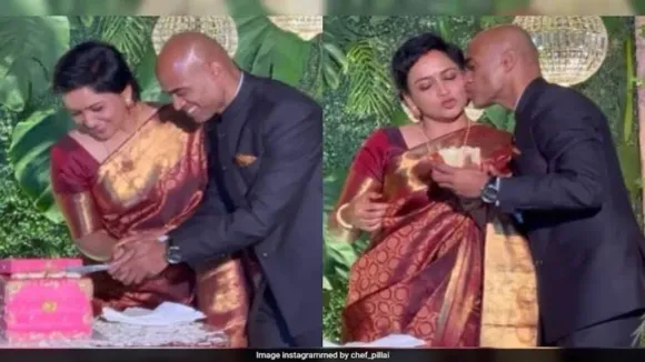 देखें एक्ट्रेस लीना और Gaganyaan Astronaut Prasanth Nair की शादी के रिसेप्शन का वीडियो