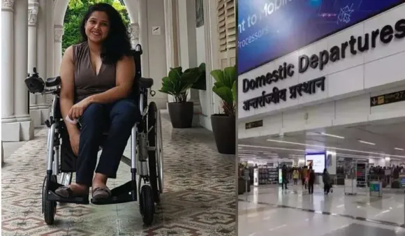 व्हीलचेयर पर बैठी महिला को कोलकाता एयरपोर्ट स्टाफ ने तीन बार खड़े होने को कहा