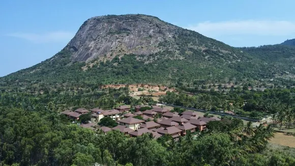 Facade Drone Shot Overseeing Nandi Hills