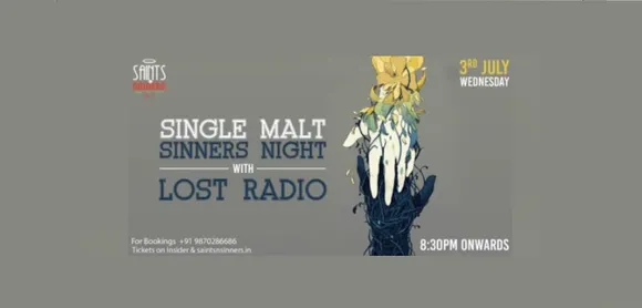 Single Malt Sinners Night with Lost Radio at Saints N Sinners