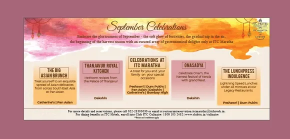 Celebrate Gods own festival with a grand feast at ITC Maratha