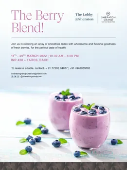 This summer boost your energy with some "Berry Healthy Smoothies" at Sheraton Grand Pune!