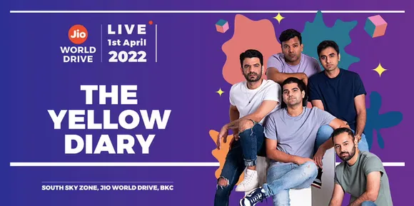 Jio World Drive is back with its much awaited Monthly Music IP Headlined by The Yellow Diary this Friday, 1st April 2022