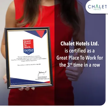 Chalet Hotels Limited receives Great Place to Work® certification for the third time in a row