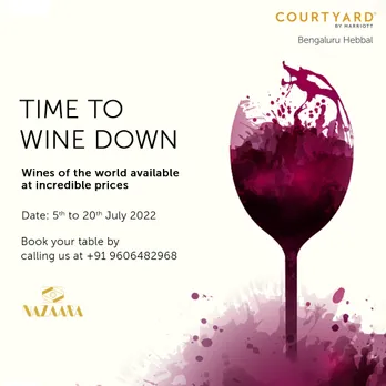 Rendezvous at NAZAARA with a fine collection of Wines and Kebabs at Courtyard By Marriott Hebbal