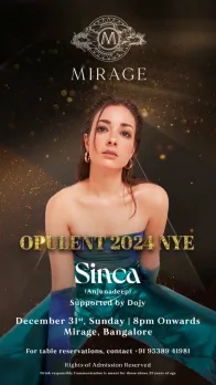 Step into the New Year with Artist Sinca at Mirage: A Night of Unrivaled Music, Cocktails, and Celebration!