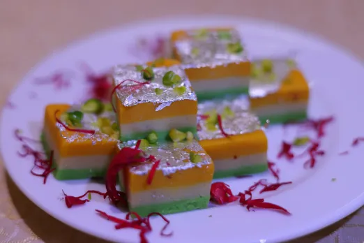 Tricolor Kaju Pista Burfi Recipe by Executive Chef Shivaramakrishna.J, Novotel Vijayawada Varun