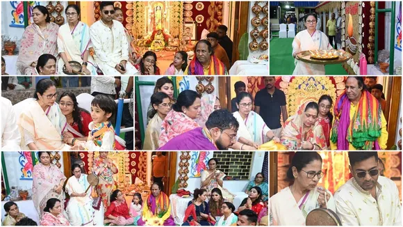 Mamata Banerjee, Mamata Banerjee's residence Kali Puja, Lakshmir Bhandar,Kali Puja 2024,Abhishek Banerjee,মমতা বন্দ্যোপাধ্যায়, কালীপুজো ২০২৪, মমতা বন্দ্যোপাধ্যায়ের বাড়ির কালীপুজো