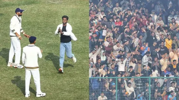 Fans-Virat Kohli: বাম দিকে মাঠে বিরাট কোহলির কাছে ভক্ত। ডানদিকে স্টেডিয়ামে উপস্থিত সমর্থকরা
