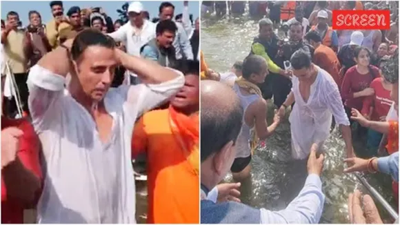 akshay kumar takes holy dip in maha kumbh