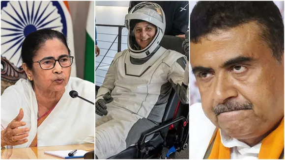 sunita williams name controversy mamata banerjee suvendu adhikari