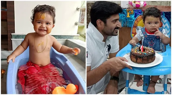 Amid lockdown Actor Biswajit Ghosh's son Ayanjit's first birthday celebration photos