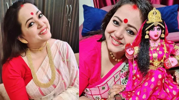 Aparajita Adhya, Aparajita Adhya performs Laxmi Puja, Laxmi Puja 2021, Tollywood, লক্ষ্মীপুজো, লক্ষ্মীর আরাধনায় অপরাজিতা আঢ্য, bengali news today