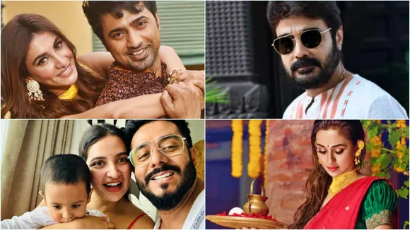 Tollywood celebs, Bengali Nababarsho celebration, টলিউড তারকাদের নববর্ষ পালন, রাজ-শুভশ্রী, মিমি, পার্ণো মিত্র, দেব-রুক্মিণী, bengali news today